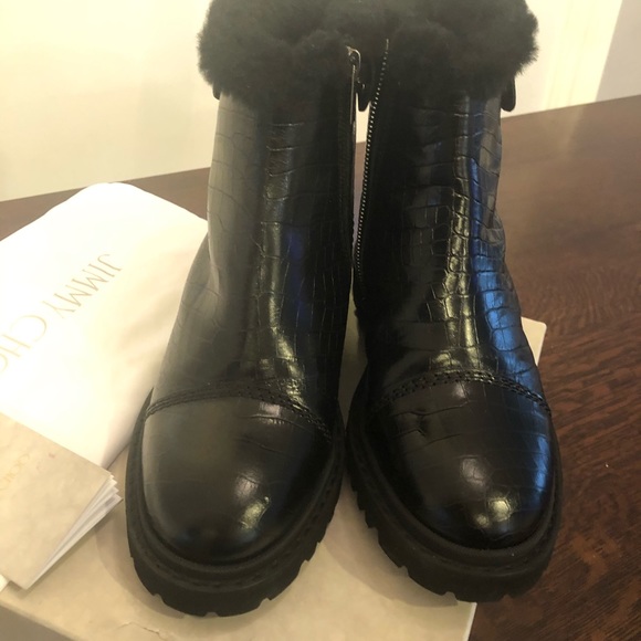 Jimmy Choo Voyager II/F Leather Ankle Boots 37 NWB - Picture 5 of 10